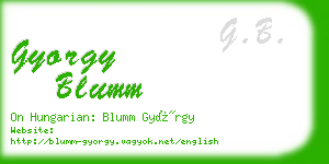 gyorgy blumm business card